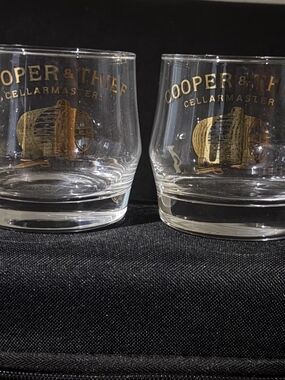 Gold-Accented Clear Whiskey Tumblers - Set of 2